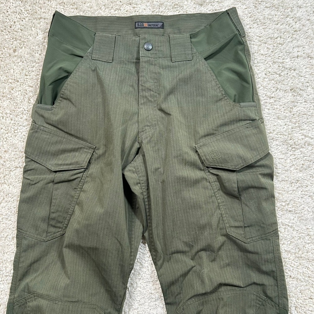 5.11 Tactical Stryke TDU Cargo Pants 32x36 Green Ripstop Articulated Knee 74433 - Picture 5 of 12